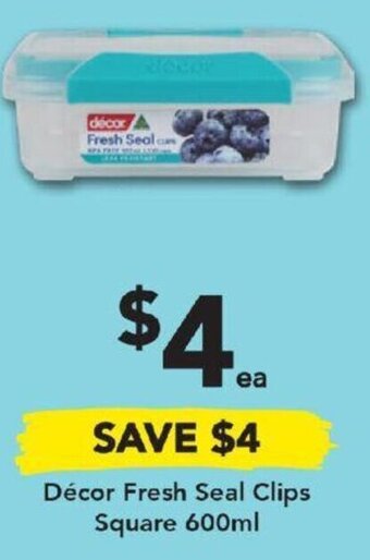 Drakes Décor Fresh Seal Clips Square 600ml offer
