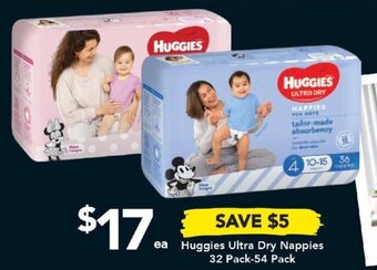 Huggies Ultra Dry Nappies 32 Pack-54 Pack