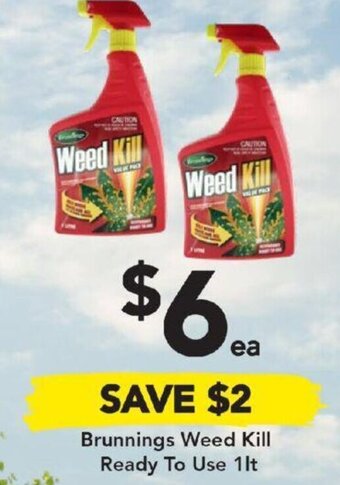 Drakes Brunnings Weed Kill Ready To Use 1lt offer