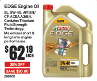 SuperCheap Auto EDGE Engine Oil offer