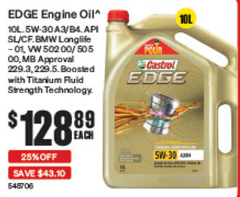 SuperCheap Auto EDGE Engine Oil offer
