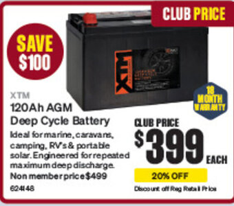 SuperCheap Auto 120Ah AGM Deep Cycle Battery offer