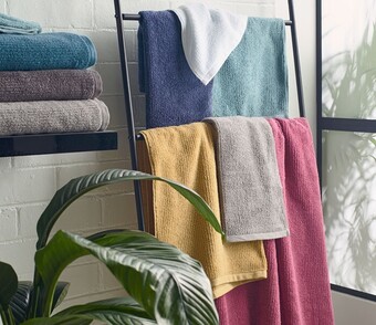 Spotlight Brampton house zero twist ribbed towel range offer