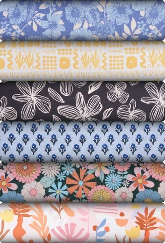 Print & plain textured cottons