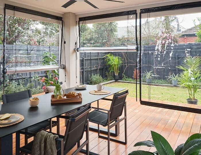 40 off all heavy duty pvc patio blinds offer at Spotlight