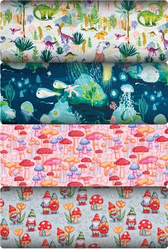 Spotlight Print & plain cotton spandex jersey offer