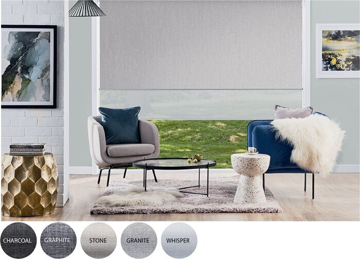 Neutrals dual roller blinds offer at Spotlight