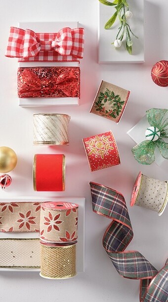 Spotlight All christmas ribbons by the spool offer