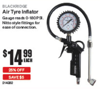 SuperCheap Auto BLACKRIDGE Air Tyre Inflator offer