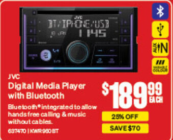 SuperCheap Auto JVC Digital Media Player with Bluetooth offer