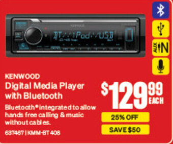 SuperCheap Auto KENWOOD Digital Media Player with Bluetooth offer