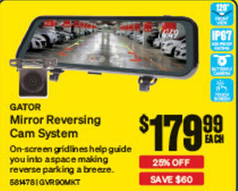 SuperCheap Auto GATOR Mirror Reversing Cam System offer