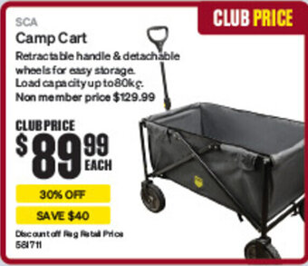 SuperCheap Auto SCA Camp Cart offer