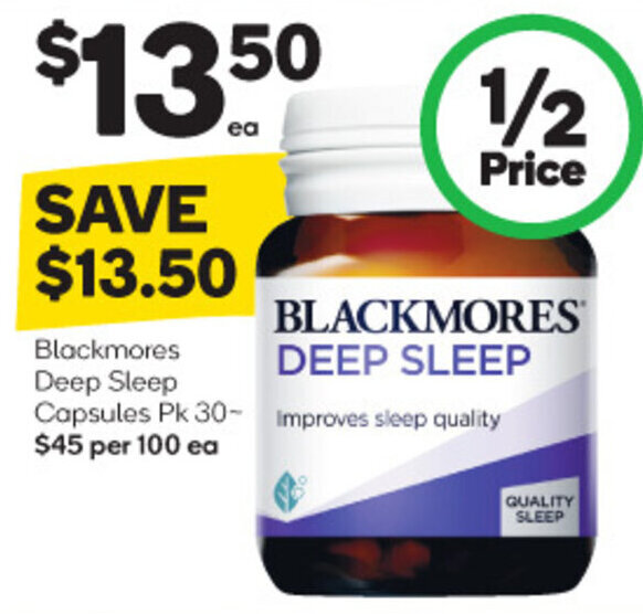 Blackmores Deep Sleep Capsules Pk 30 offer at Woolworths