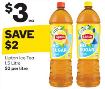 Woolworths Lipton Ice Tea 1.5 Litre offer