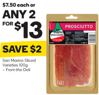 Woolworths San Marino Sliced Varieties 100g offer