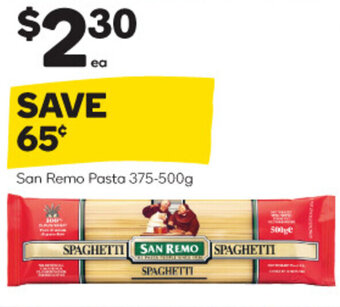 Woolworths San Remo Pasta 375-500g offer