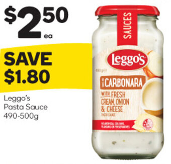Woolworths Leggo's Pasta Sauce 490-500g offer