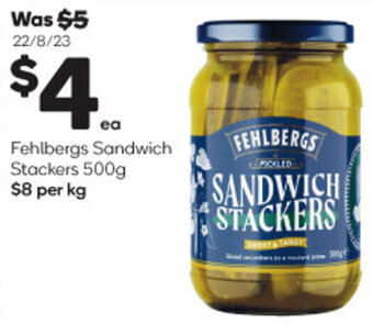 Woolworths Fehlbergs Sandwich Stackers 500g offer
