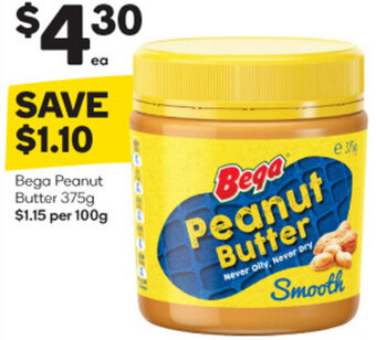 Woolworths Bega Peanut Butter 375g offer