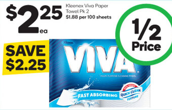 Woolworths Kleenex Viva Paper Towel Pk 2 offer