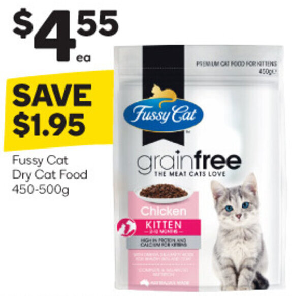 Fussy Cat Dry Cat Food 450500g offer at Woolworths