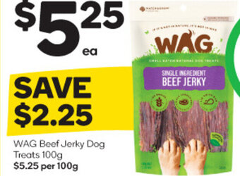 WAG Beef Jerky Dog Treats 100g