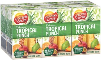 IGA Golden circle fruit drink 6x250ml selected varieties offer