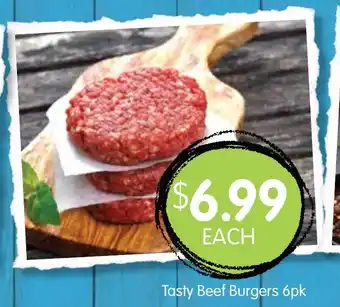 Spudshed Tasty Beef Bugers 6pk offer