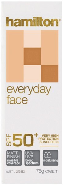 Hamilton everyday face cream spf50+ 75g
