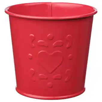 IKEA Vinterfint plant pot, heart pattern red, 9 cm offer