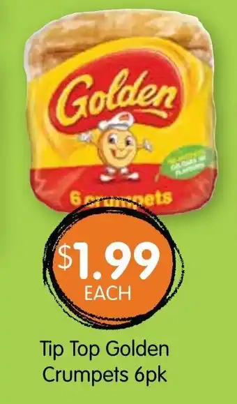 Spudshed Tip Top Golden Crumpets 6pk offer