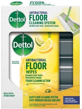 BIG W Dettol floor cleaning system with 25 wipes offer
