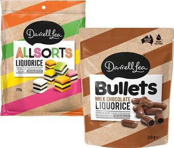 BIG W Darrell lea chocolate liquorice bullets 226g or liquorice allsorts 270g offer