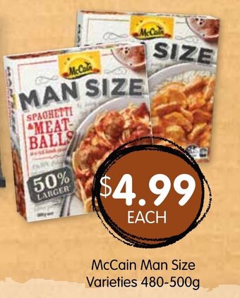 Spudshed McCain Man Size Varieties 480-500g offer