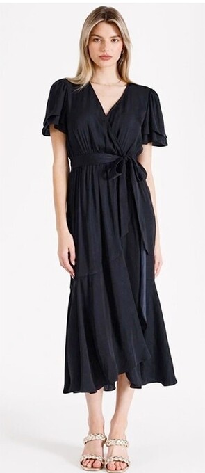 Tokito recycled blend tiered satin midi dress