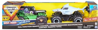 Kmart 2 pack monster jam full function remote control 2.4ghz grave digger vs megalodon racing rivals offer