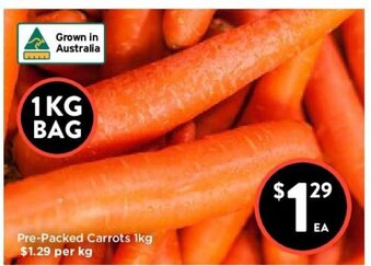 Foodworks Pre-Packed Carrots 1kg offer