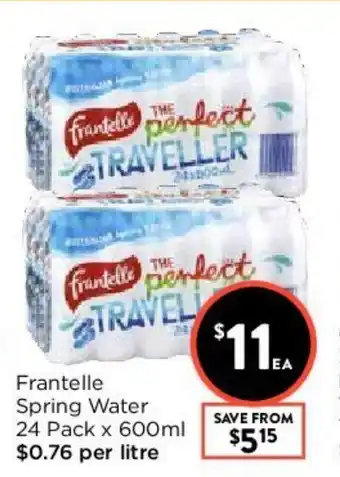 Frantelle Spring Water 24Pack x 600ml