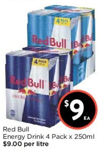 Foodworks Red Bull Energy Drink 4 Pack x 250ml offer