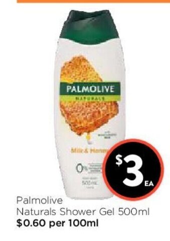 Foodworks Palmolive Naturals Shower Gel 500ml offer