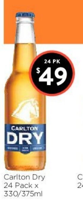 Carlton Dry 24 Pack x 330/375ml