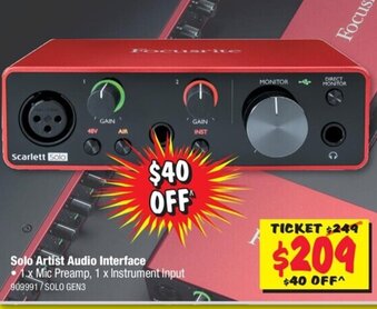 JB Hi-Fi Solo Artist Audio Interface offer