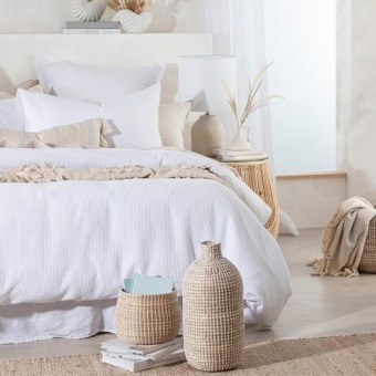 Pillow Talk Emerson white quilt cover set by habitat offer