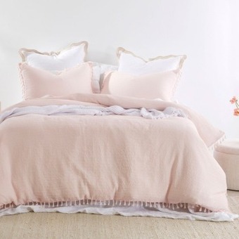 Pillow Talk Talia light pink quilt cover set by essentials offer