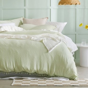 Pillow Talk Talia spearmint green quilt cover set by essentials offer