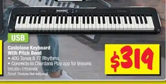 JB Hi-Fi USB Casiotone Keyboard with Pitch Bend offer