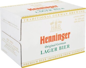 Coles Henninger Premium Lager Bottles 24x330mL offer
