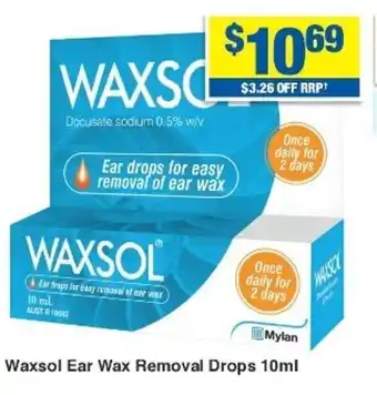 My Chemist Waxsol Ear Wax Removal Drops 10ml offer