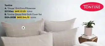 Gauze grid euro pillowcase